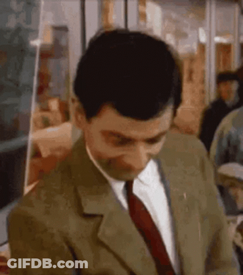Mr Bean Waiting Excited GIF