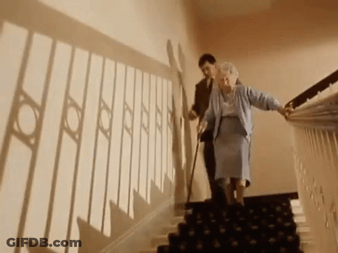Mr Bean Waiting For The Old Lady GIF