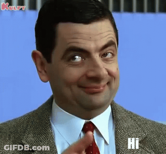 Mr Bean Waiting Saying Hi GIF