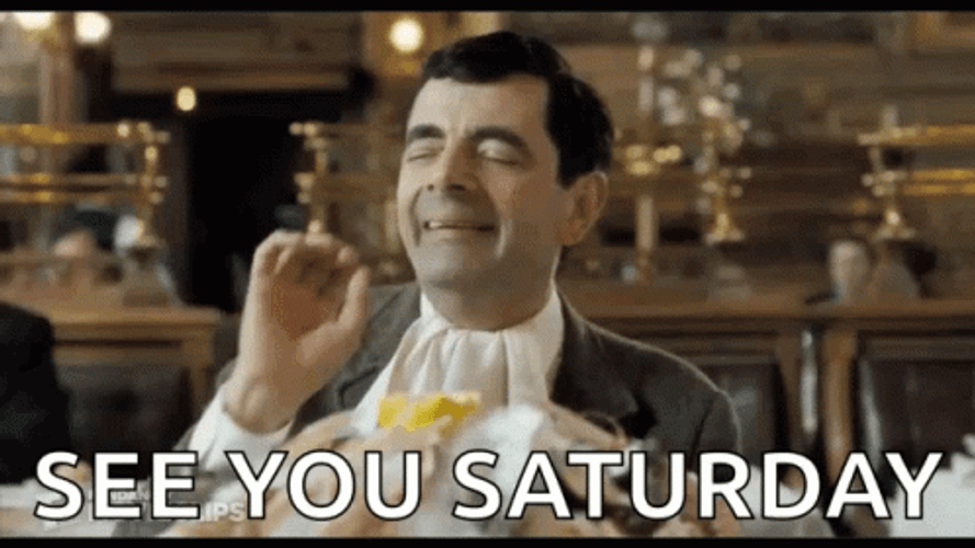 Mr Bean Waiting See You Saturday GIF