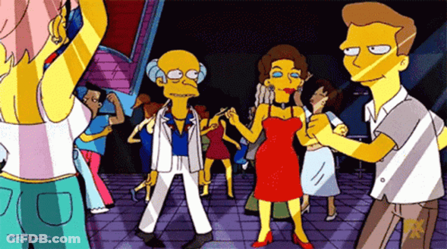 Mr Burns Disco Dancing The Simpsons GIF