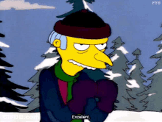 Mr. Burns Excellent In Snow Land GIF