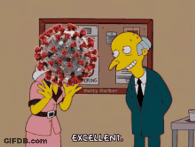 Mr. Burns Excellent Talking With Virus Woman Animation GIF