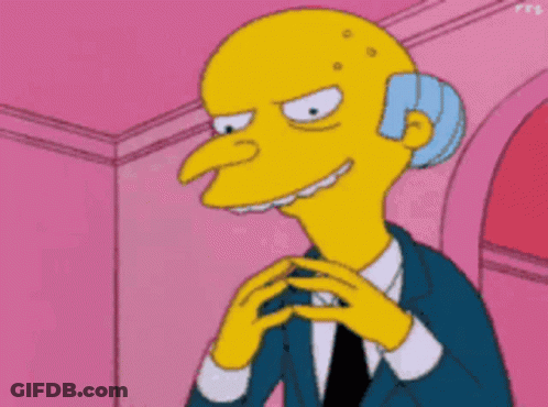 Mr. Burns From The Simpsons Is Wearing A Blue Suit And Black Tie GIF