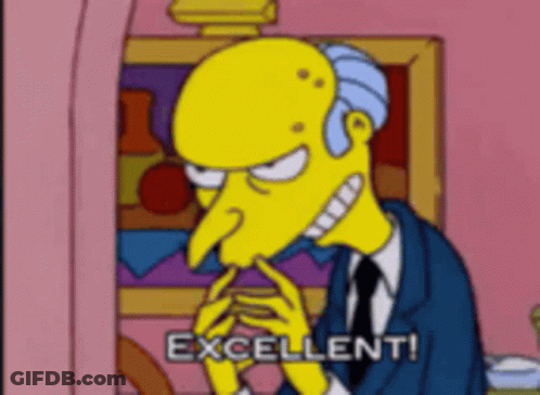 Mr. Burns From The Simpsons Says Excellent On A Pink Background GIF