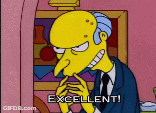 Mr. Burns Sitting In Front Of Painting Saying Excellent GIF