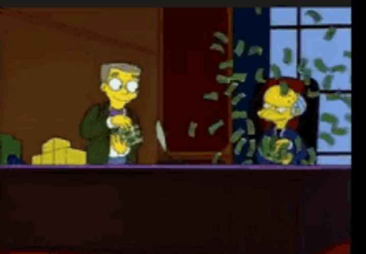Mr. Burns The Simpsons Throwing Money GIF