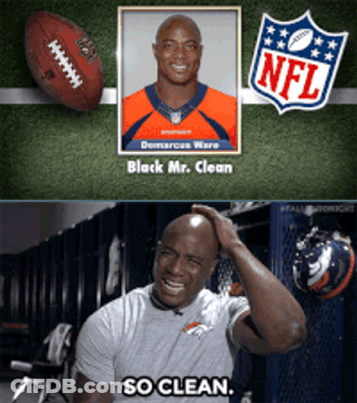 Mr Clean Black Guy Football GIF