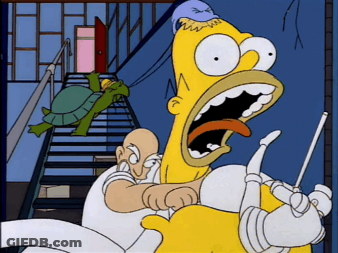 Mr Clean Fighting Homer Simpson GIF