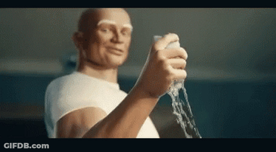 Mr Clean Squeezing Sponge GIF
