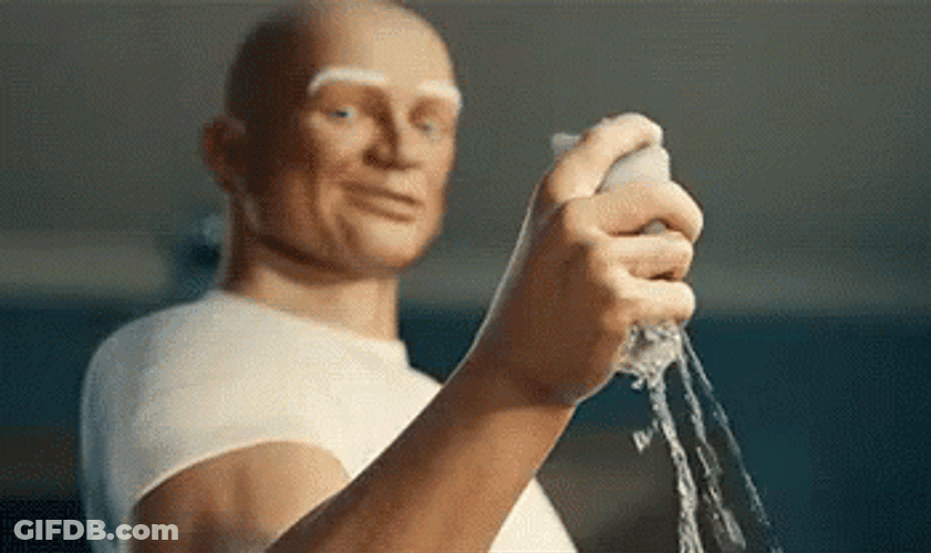 Mr Clean Squeezing Sponge Meme GIF