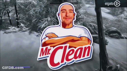 Mr Clean Sticker With Man Face GIF