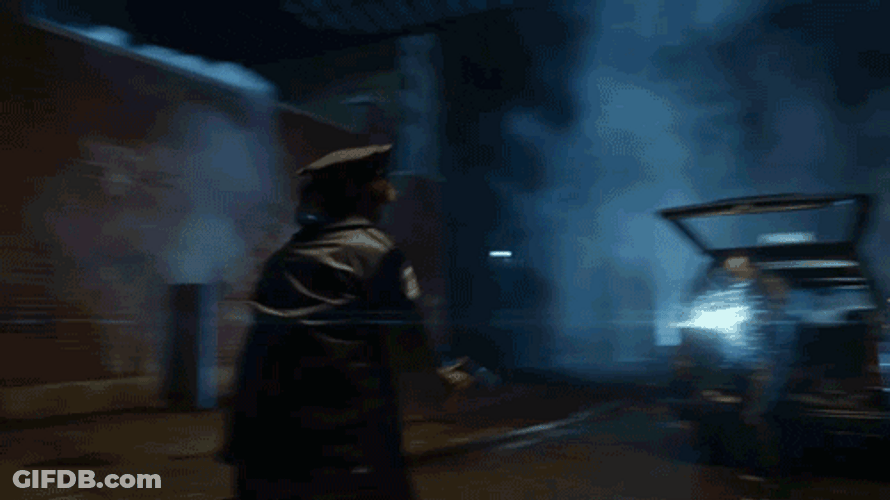Mr Freeze Freezing A Policeman GIF