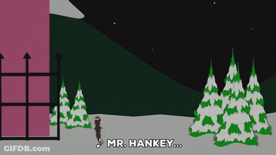 Mr Hankey Running Fast In Snow GIF