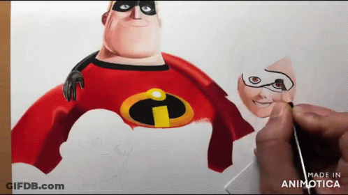 Mr. Incredible Animatic Drawing GIF