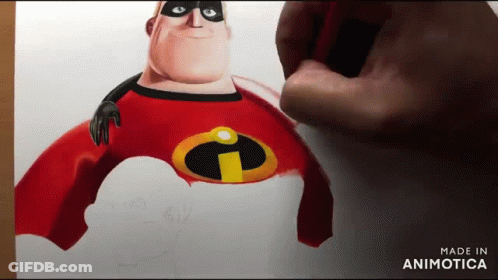 Mr. Incredible Drawing By Animatica GIF