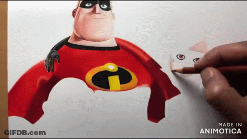 Mr. Incredible Drawing By Animatica GIF