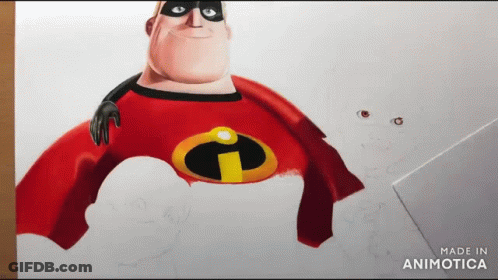 Mr. Incredible Drawing GIF