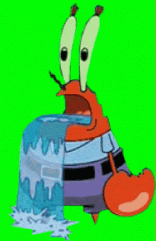 Mr. Krab Frozen Drooling GIF