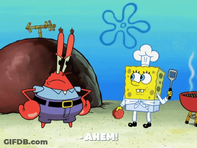 Mr. Krabs Angry Ahem For Tips GIF