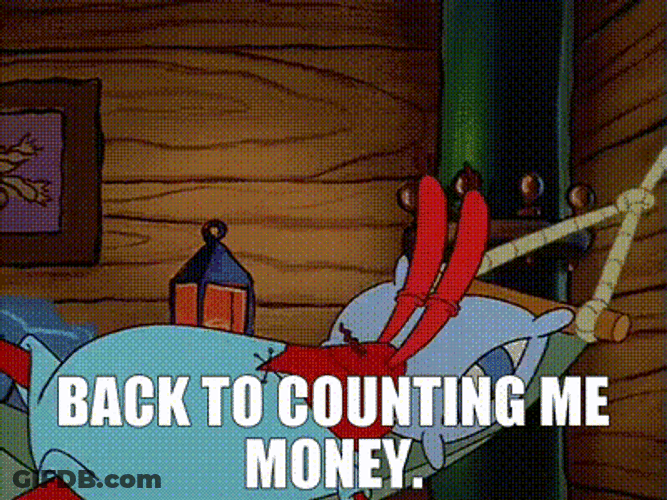 Mr Krabs Back To Sleep To Count Money GIF