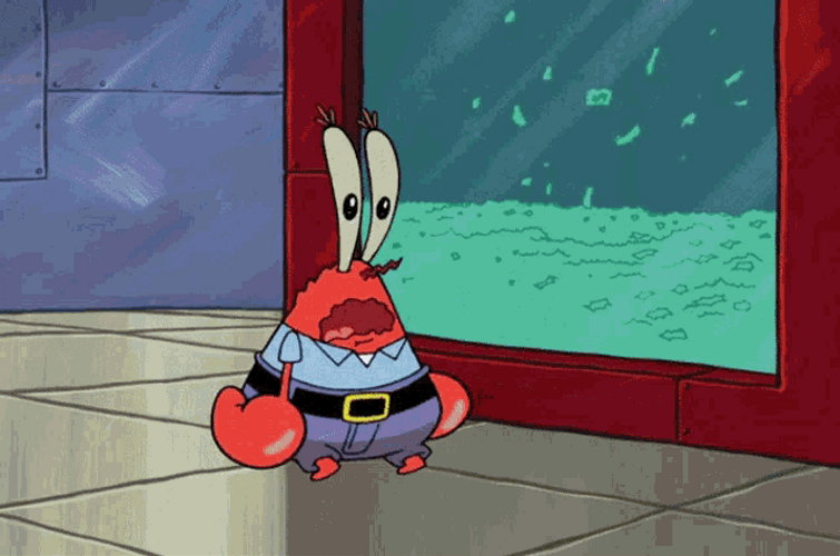 Mr Krabs Bursting Into Tears For Money GIF
