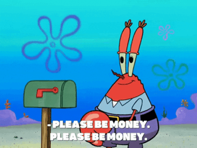 Mr Krabs Checking Outpost For Money GIF