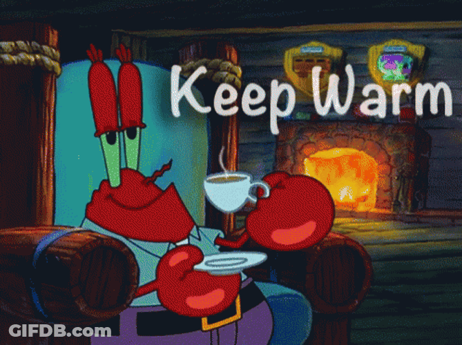 Mr. Krabs Drinking Coffee Stay Warm GIF