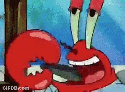 Mr Krabs Holding Paper In Mouth GIF