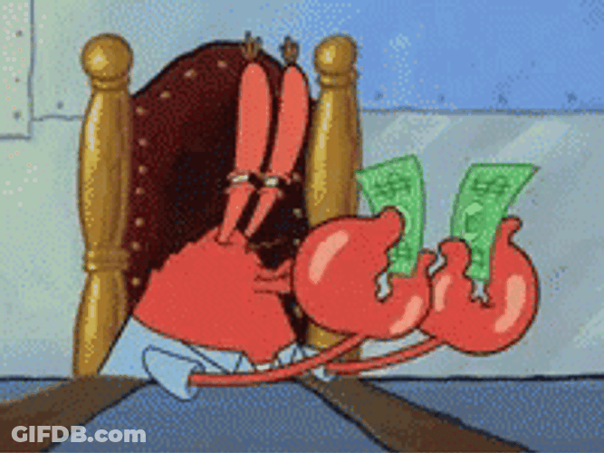 Mr Krabs Lovingly Gazing At Money GIF