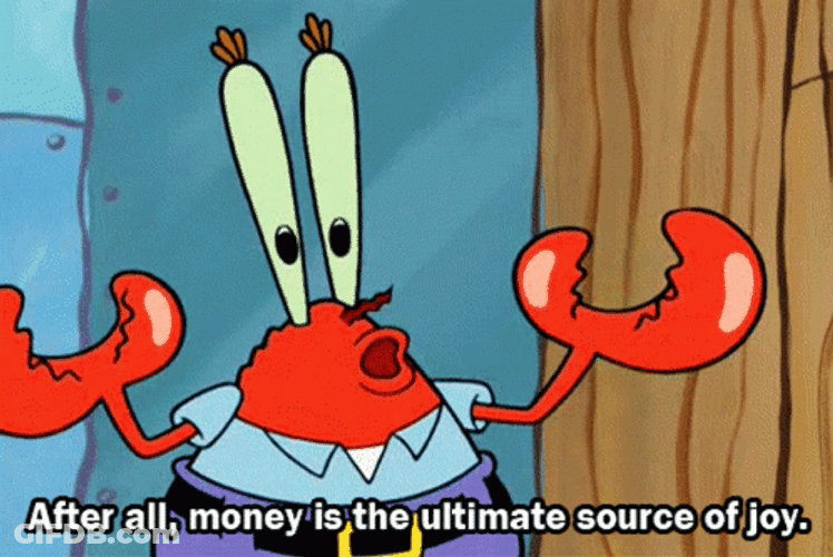 Mr Krabs Money Ultimate Joy GIF