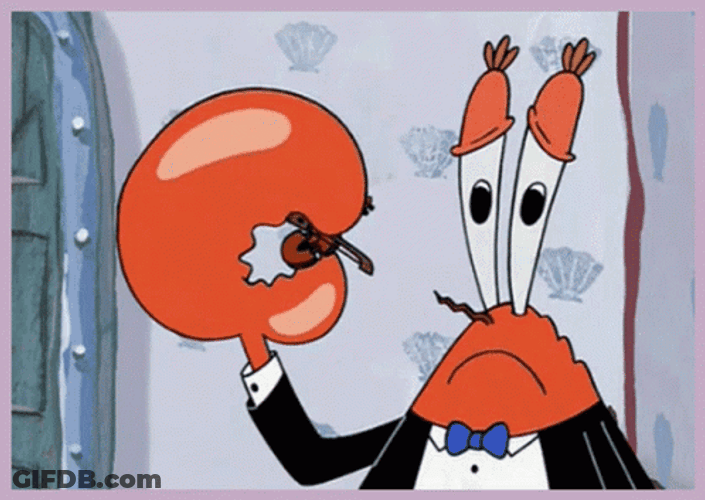 Mr Krabs Playing Tiny Violin GIF