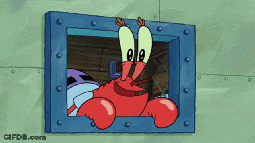 Mr. Krabs Pulling Cha Ching GIF