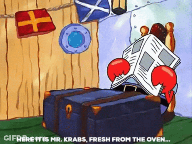 Mr Krabs Squidward Interacting GIF