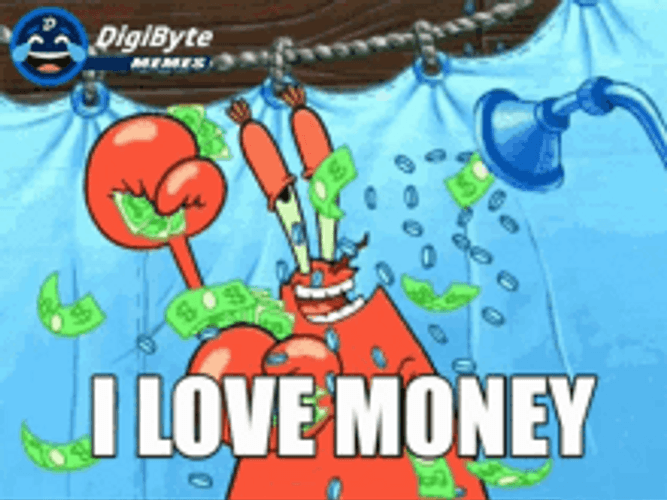 Mr Krabs Taking Shower With Money GIF