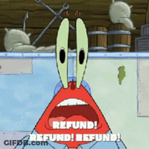 Mr Krabs Terrified On Money Refund GIF