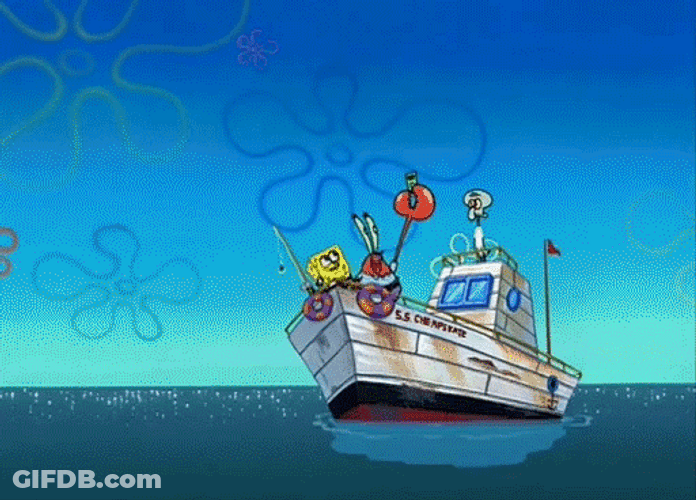 Mr Krabs Using Money As Fish Bait GIF