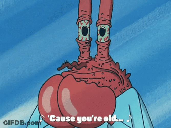 Mr Krabs You're Old Looking At Mirror GIF