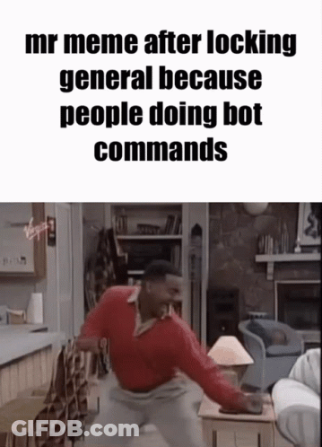 Mr Meme After Locking General Because People Doing Bot Commands GIF