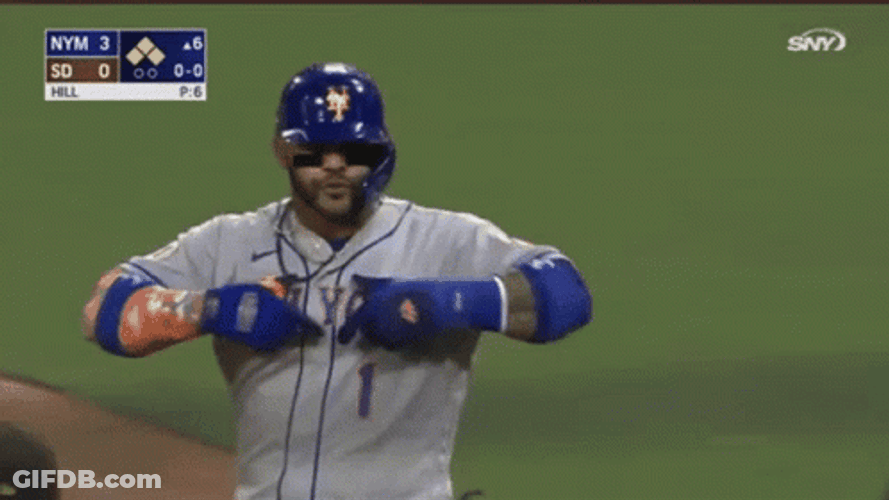 Mr Met Player Flexing Jersey GIF