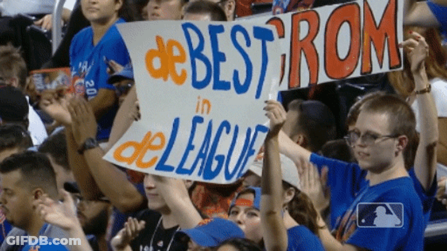 Mr Met Supporters Cheering Banner GIF