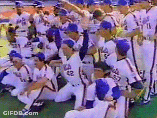 Mr Met Whole Team Having Fun GIF