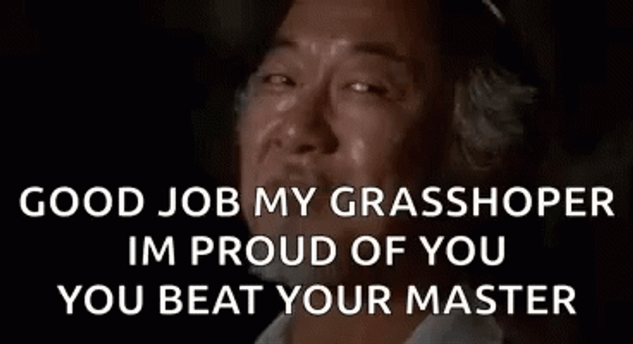 Mr Miyagi Good Job Beat Your Master GIF