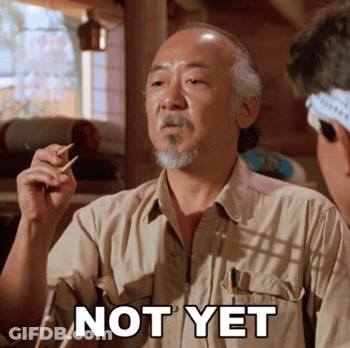 Mr Miyagi Karate Kid Not Yet GIF