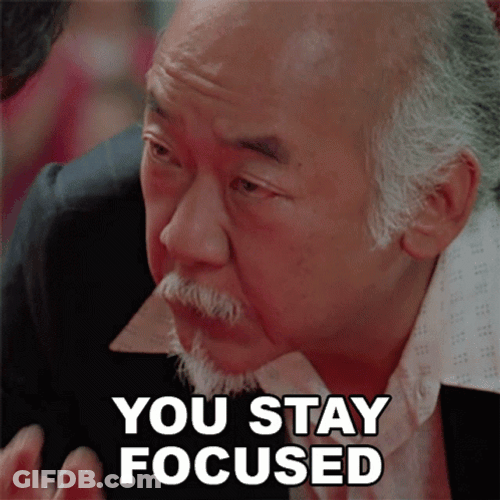 Mr Miyagi Karate Kid Stay Focused GIF
