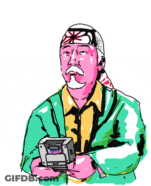 Mr Miyagi Karate Kid Watercolor Art GIF