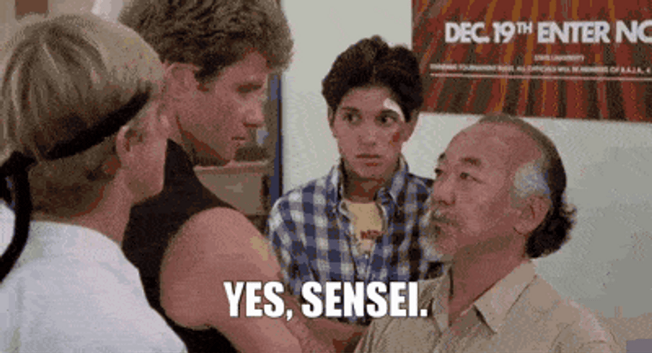Mr Miyagi Karate Kid Yes Sensei GIF