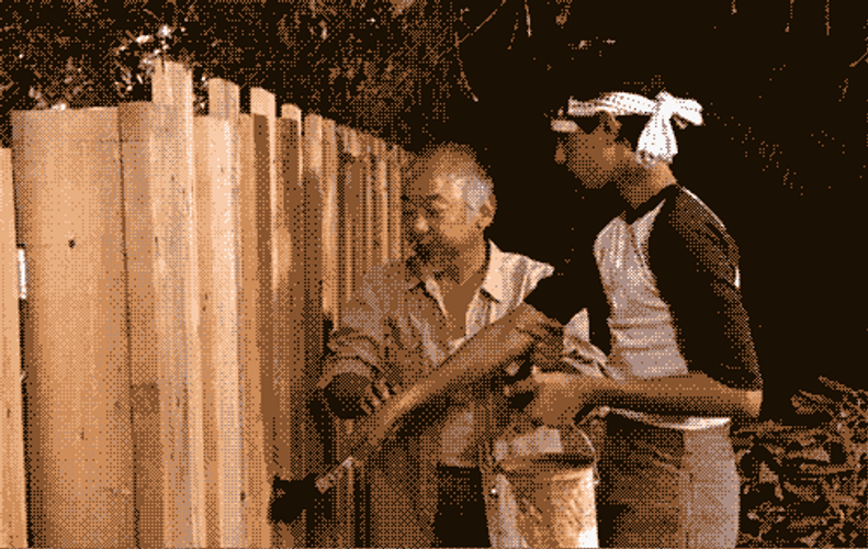 Mr Miyagi Teaching Daniel Wax On Wax Off GIF