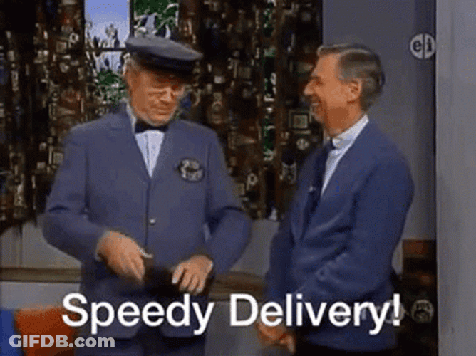 Mr Rogers Speedy Delivery GIF