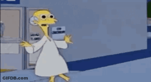 Mr. Simpson In White Robe And Mask GIF